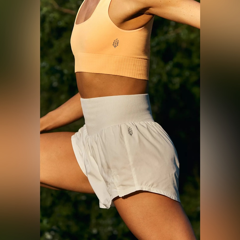 Free People Movement Carpe Diem Shorts FP Movement Running Shorts White NWT - Picture 4 of 11
